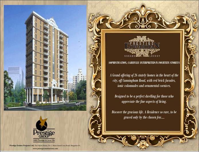Presenting 4 BHK at Prestige Edwardian in Bangalore Update